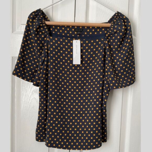 Ann Taylor Polka Dot Square Neck Top Size S NWT - Picture 1 of 9